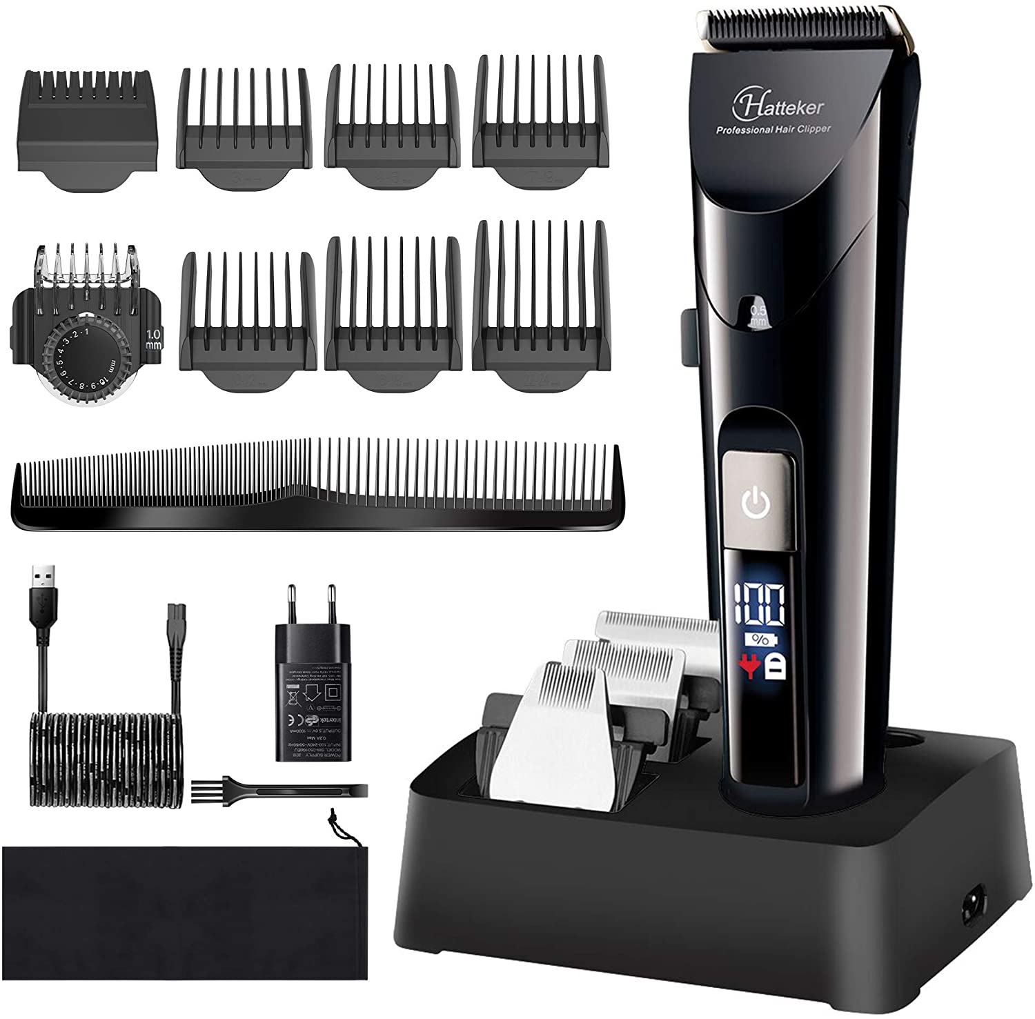 HATTEKER 4 In 1 Professioneller Männer Haartrimmer - Haarschneidemaschine