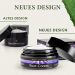 Fußpflege BIO mit Sheabutter - 100ml – Fußcreme sehr trockene Füße + Rissige Fersen – Fußcreme gegen Hornhaut – Satin Naturel - Made in Germany