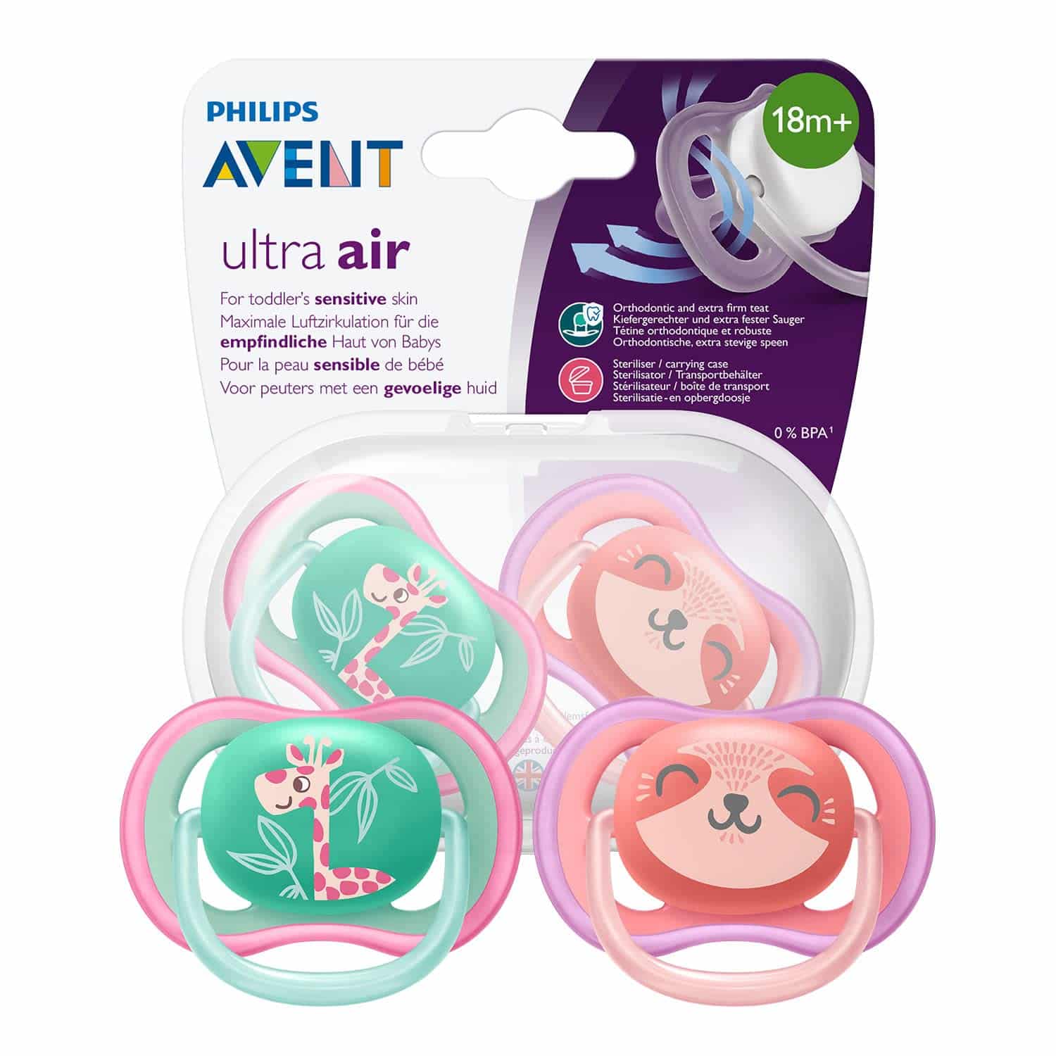 71-H2ChEJyL._SL1500_ Philips Avent ultra air Schnuller, ab 18. Monate – Bild 1