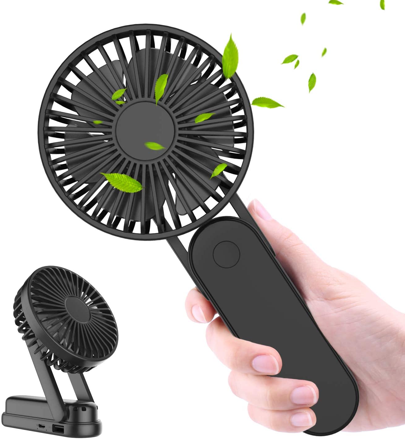 WOWGO Mini Handventilator Batteriebetrieben, 2500mAh