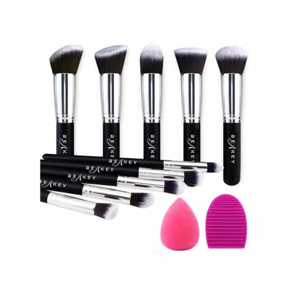 BEAKEY Make Up Pinsel Set Premium Synthetic (10+2 Stück)