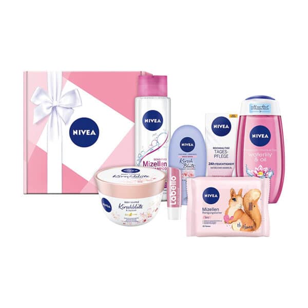 NIVEA Geschenkbox Rosa, Tagespflege, Pflegedusche und mehr