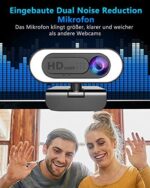 1080P Webcam mit Mikrofon＆Ringlicht,lesvtu HD Web Kamera – Bild 5