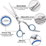 NWOUIIAY Haarschere Set Friseurschere Professionell Haarscheren 2 edelstahl scharfe Effilierschere präzise Haarschnitte – Bild 6
