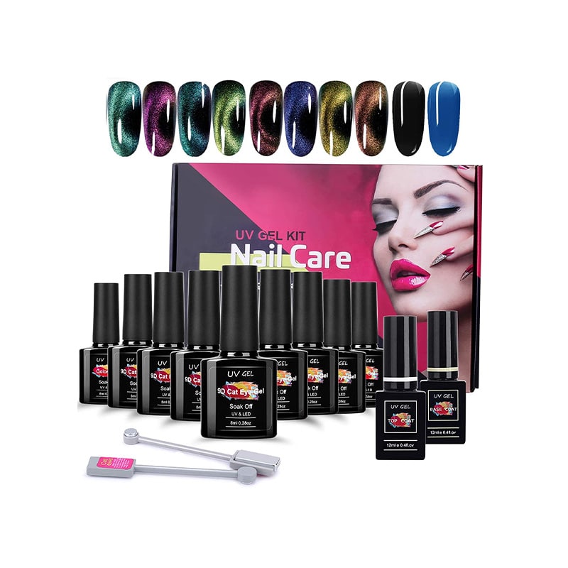 8ml Cat Eye Nagellack Set, TwoWin 9D Magnet Katzenauge Gel 8 Farben UV LED Gel 8ml Cat Eye Nagellack Set, TwoWin 9D Magnet Katzenauge Gel 8 Farben UV LED Gel