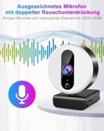 2K Webcam mit Mikrofon für PC,Ringlicht Webcam USB mit Abdeckung und Stativ – Bild 5