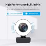 Webcam für Game-Streaming 1080p/Einstellbarer Ringlicht/Autofokus (AF) – Bild 5