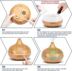500 ml Aroma-Diffuser - LED & Fernbedienung, 14 Farben, 4 Timer, 2 Sprühmodi – leise, Gold – Bild 7