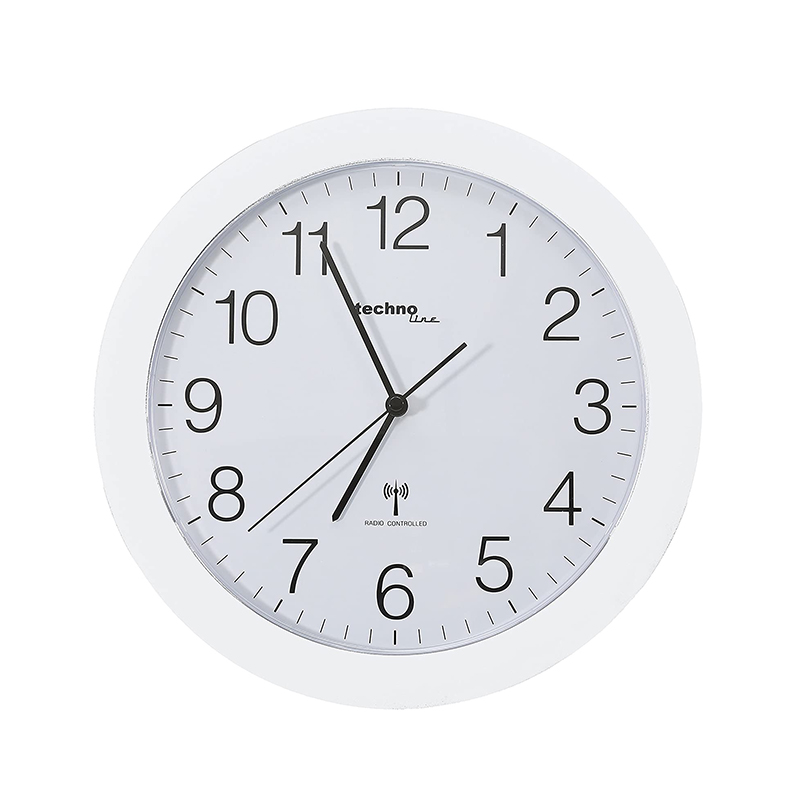 Technoline, WT 8000 Funk-Wanduhr, Ø 30cm, Silber