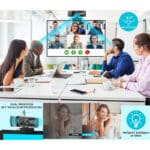 EYONMÉ Webcam mit Mikrofon,1080P Kamera mit Webcam Abdeckung – Bild 3