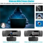 EYONMÉ Webcam mit Mikrofon,1080P Kamera mit Webcam Abdeckung – Bild 5