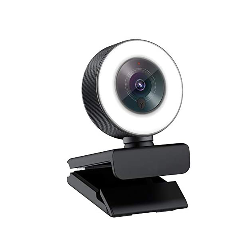 Webcam für Game-Streaming 1080p/Einstellbarer Ringlicht/Autofokus (AF)
