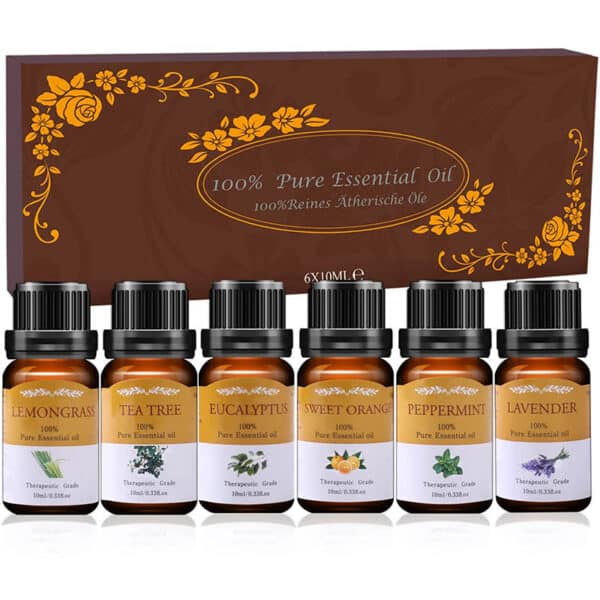 Ätherische Öle Set, 100% Reines naturrein Aroma-Öl, 6 tlg