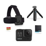 GoPro HERO8 Black Bundle - inklusive Shorty Stativ, Speicherkarte, Kopfbügel und Akku (Holiday Kit)