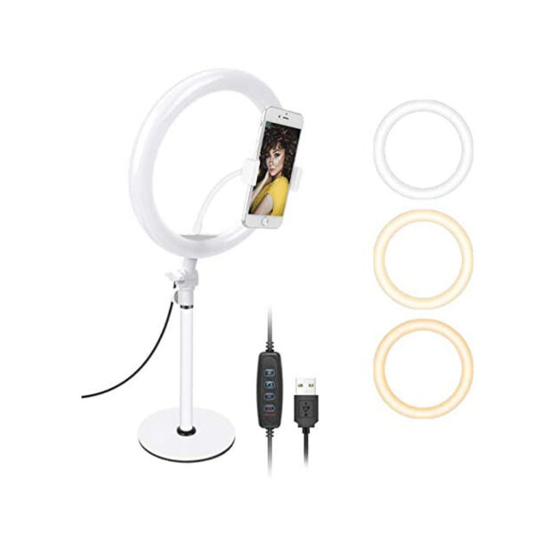 Tischleuchte, 25.40 cm, USB-LED-Ringlicht, Videokonferenz