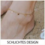 Good.Designs ® Goldene Damen Fusskettchen (verstellbar) Fuss Kette mit Plättchen – Bild 2