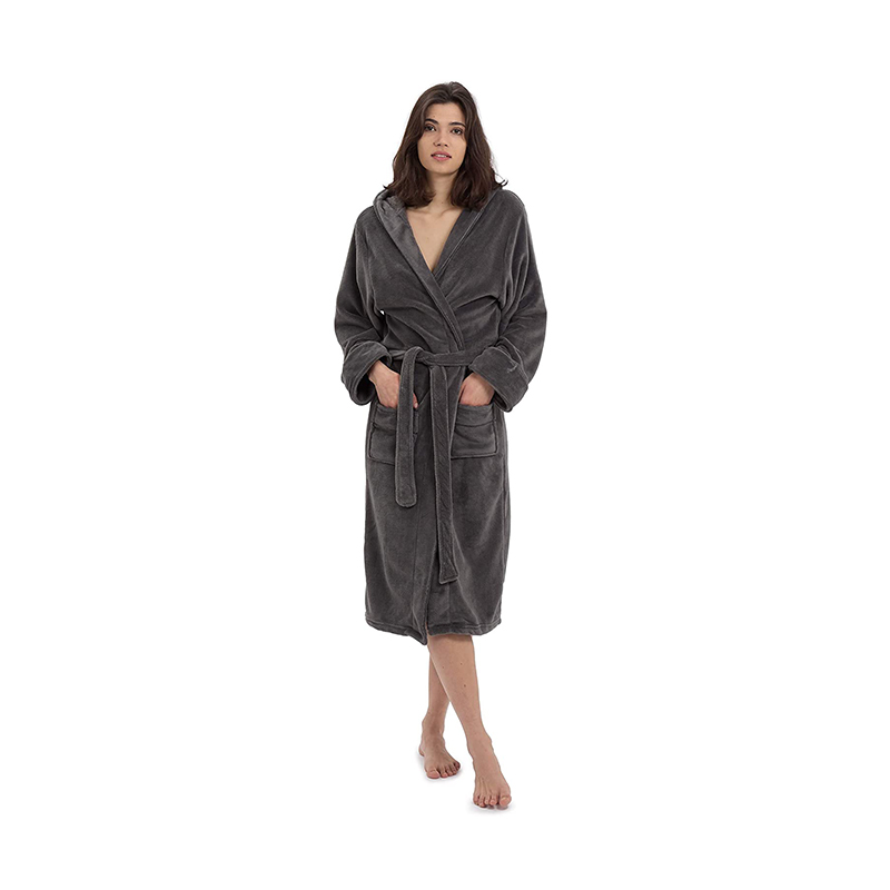 Lumaland Luxury Bademantel mit Kapuze
