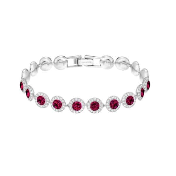 Swarovski Angelic Square Armband, Weisses und Rhodiniertes mit Funkelnden Klaren Kristallen
