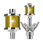 DILAW® Shisha DX1 Carbon Molassefänger Edelstahl Wasserpfeife, Vorkühler-Aufsatz für(Schliff 18/8) Zubehör