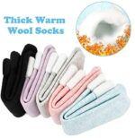 EXTSUD warme Hüttensocken 5 Paar Wintersocken Kuschelsocken aus Baumwolle Rutschfeste Thermal Socken für Erwachsene Damen Mädchen,Grösse 35-42 Schwarz,Lila,Blau,Grau,Pink – Bild 5