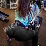 Memoryee Damen Honeycomb Leggings Geraffte Hintern Heben hohe Taille Yogahosen schick mit Sport Bauchkontrolle Kontrolle Gym – Bild 5