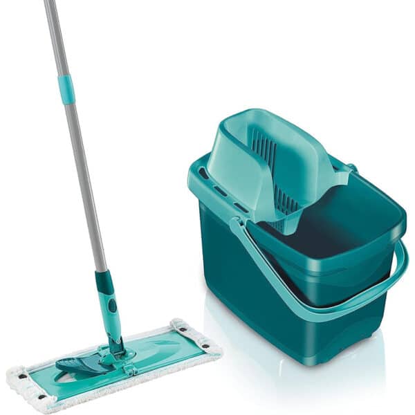 Leifheit Wischmopp-Set – Rückenschonend, mit Wischtuchpresse & Click-System