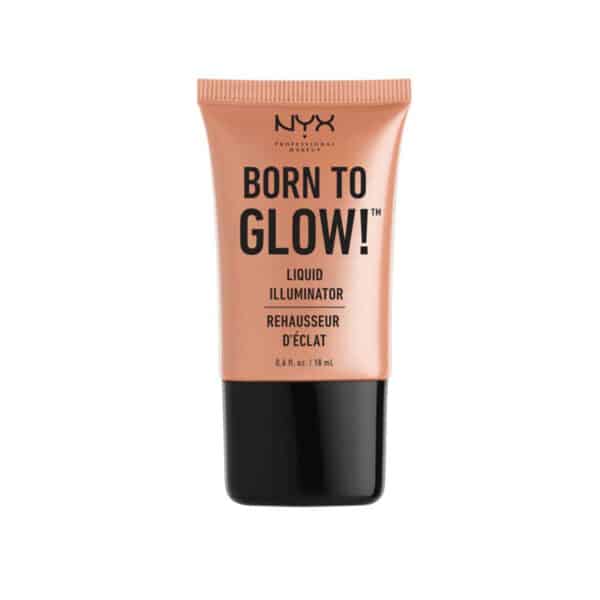 NYX Professional Makeup Born to Glow Liquid Illuminator, Flüssiges Schimmer Makeup, Highlighter, Foundation Base, Vegane Formel, Farbton Pure Gold