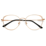 SOJOS Runde Brille Damen Blaulichtfilter Katzenaugen Computer-Gläser Handgemacht Hochwertig SJ5027 mit Rose Gold Rahmen/Anti-Blaulicht Linse