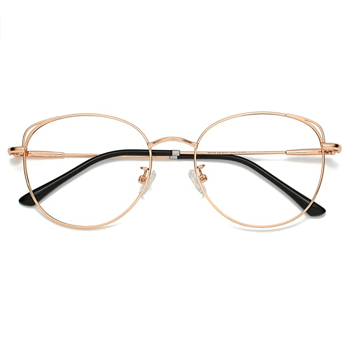 SOJOS Runde Brille Damen Blaulichtfilter Katzenaugen Computer-Gläser Handgemacht Hochwertig SJ5027 mit Rose Gold Rahmen/Anti-Blaulicht Linse SOJOS Runde Brille Damen Blaulichtfilter Katzenaugen Computer-Gläser Handgemacht Hochwertig SJ5027 mit Rose Gold Rahmen/Anti-Blaulicht Linse