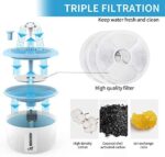 Katzenbrunnen, Wasser Trinkbrunnen für Katzen und Hunde  mit 3 Aktivkohlefilter, Super Leise und Automatisch, 2L – Bild 2