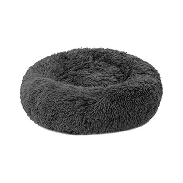 Decdeal Haustierbett für Katzen und Hunde Rundes Plüsch Hundebett Katzenbett in Doughnut, Form Farbe und Grösse Optional