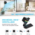 Mini Kamera, Full HD  mit Nachtsicht, Bewegungserkennung, eingebaute 200 mAh Lithium-Batterie und 32GB SD-Karte – Bild 5