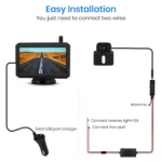 Kabellos Digital Rückfahrkamera Set mit 5’’LCD-Monitor, eingebautem Funksender, Einparkhilfe, Wasserdicht – Bild 6
