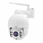 PTZ WiFi IP Kamera 5MP, Dome überwachungs Kamera Aussen, 5X optischer Zoom Kamera, 30M IR-Nachtsicht, Eingebautes Zweiwege-Audio,Humanoide Erkennung,Kompatibel mit 128GB SD-Karte