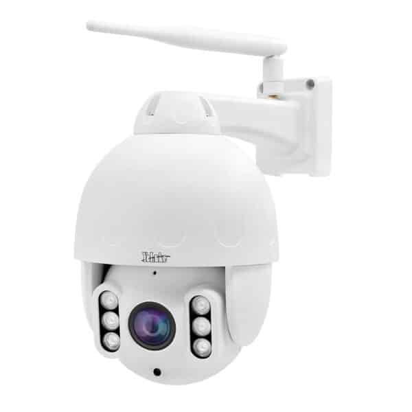PTZ WiFi IP Kamera 5MP, Dome überwachungs Kamera Aussen, 5X optischer Zoom Kamera, 30M IR-Nachtsicht, Eingebautes Zweiwege-Audio,Humanoide Erkennung,Kompatibel mit 128GB SD-Karte