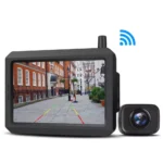 Kabellos Digital Rückfahrkamera Set mit 5’’LCD-Monitor, eingebautem Funksender, Einparkhilfe, Wasserdicht