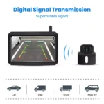 Kabellos Digital Rückfahrkamera Set mit 5’’LCD-Monitor, eingebautem Funksender, Einparkhilfe, Wasserdicht – Bild 2
