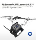 Kabellose Digital Rückfahrkamera, Einparkhilfe mit 7" LCD-Monitor Wasserdicht IP68,  28IR LEDs Nachtsicht – Bild 4