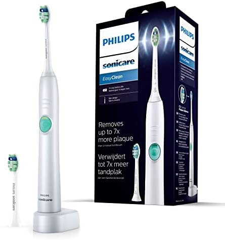 Philips Sonicare EasyClean Zahnbürste HX6512/45 - elektrische Schallzahnbürste mit Clean-Putzprogramm, Timer, Ladegerät zwei Aufsteckbürsten – Weiss Philips Sonicare EasyClean Zahnbürste HX6512/45 - elektrische Schallzahnbürste mit Clean-Putzprogramm, Timer, Ladegerät zwei Aufsteckbürsten – Weiss