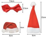 Weihnachts Tischdeko Weihnachtsmannmützen und Schleifen, 10 mal Bestecktasche, 10 mal Deko für Weingläser – Bild 5