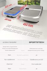 Sportstech 3D Vibrationsplatte VP300 | Mega Fett-Verbrenner + 5 Fitness-Bänder Extra | Riesige Fläche +2x1000W max Motor Leistung + Bluetooth Lautsprecher+Remote & Poster | Fitnesstraining von Zuhause – Bild 8