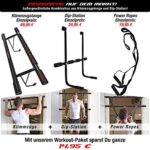 Sportstech Einzigartiges Kombi-Paket! 4in1 Klimmzugstange inkl Dip Bar  Power Ropes, klappbare Türreck KS500, sichere Türrahmen Montage zu Hause ohne Schrauben, Pull Up Bar für Crossfit inkl eBook – Bild 4