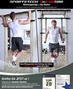 Sportstech Einzigartiges Kombi-Paket! 4in1 Klimmzugstange inkl Dip Bar  Power Ropes, klappbare Türreck KS500, sichere Türrahmen Montage zu Hause ohne Schrauben, Pull Up Bar für Crossfit inkl eBook – Bild 2