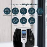 Princess XL Heissluftfritteuse mit 3,2 Liter, Digitalem Display, 8 Programme, 1500 Watt, Ohne Öl, Air Fryer - Aerofryer182020 – Bild 5