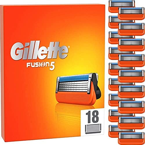 Gillette Fusion 5 Rasierklingen, 18 Ersatzklingen für Nassrasierer Herren mit 5-fach Klinge Gillette Fusion 5 Rasierklingen, 18 Ersatzklingen für Nassrasierer Herren mit 5-fach Klinge