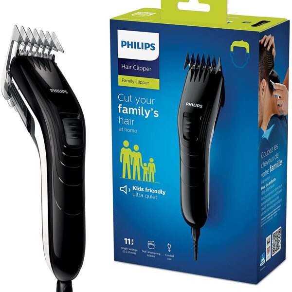 Philips QC5115/15 Haarschneider mit 11 präzisen Längeneinstellungen von 0.5mm bis 21mm, selbstschärfende Stahlklingen, kabelbetrieben