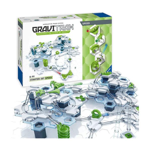 Ravensburger 27412 GraviTrax Starterset Speed mit 185 Teilen, Kugelbahn für Kinder, Interaktive Murmelbahn, Konstruktionsspielzeug für Jungen und Mädchen ab 8 Jahren