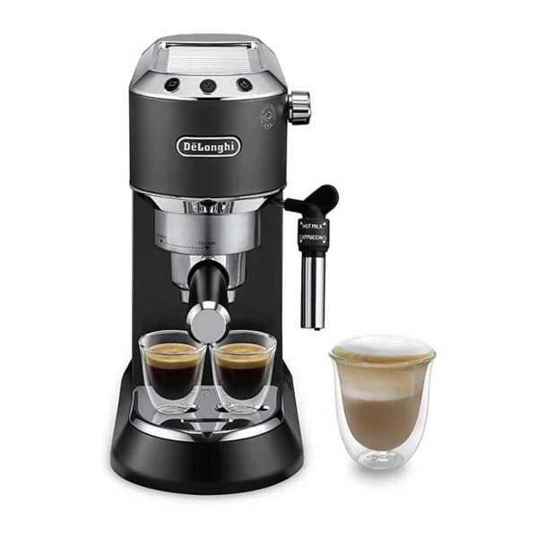 De'Longhi Dedica Style EC 685.BK Espresso Siebträgermaschine, Espressomaschine, nur 15 cm breit, 1L Wassertank