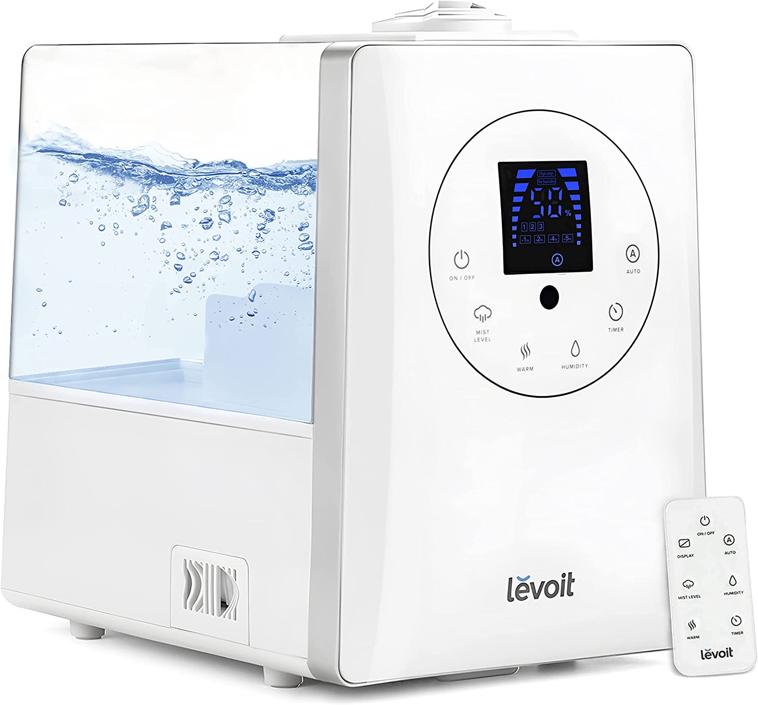 71ZndsxS5WL._AC_SL1500_ LEVOIT Ultraschall Luftbefeuchter 6L, Warm/Kalt Dampf 70 m² Humidifier mit 1-12H Timer, Feuchtesensor und Fernbedienung, Dual 360° drehbare Düsen, Aroma Diffusor für Baby Schlafzimmer – Bild 1