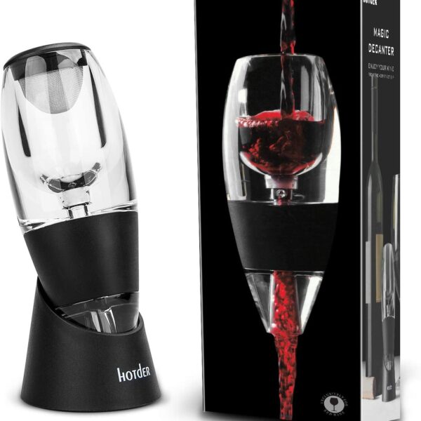 hotder Weinbelüfter Weindekanter Standfuss, Premium Wein-Dekantierer mit Venturieffekt, Wein Dekanter Dekantierer Rotwein Aerator Set Schnellest Ernüchternd Wein Belüfter (Wine Aerator)
